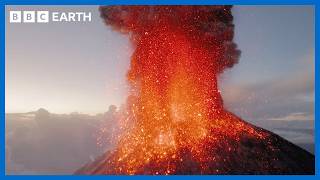 Precision Drone Flying Around An Erupting Volcano Pt 2  BBC Earth Science [upl. by Adnik262]