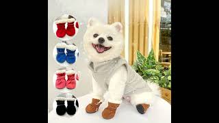 Winter Warmth Dog Boots  AntiSlip Polyester Pet Shoes with Fleece Lining and HookandLoop Tape [upl. by Elbam]