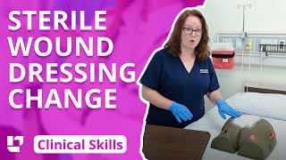 Sterile Wound Dressing Change  Clinical Nursing Skills  LevelUpRN [upl. by Crandale]