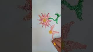 Cotton Bud Painting art painting cottonbud flowers quickpainting easyart pointillism [upl. by Luahs]