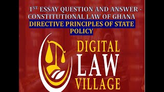 Constitutional Law Essay Question 1 Justiciability of the Directive Principles of State Policy [upl. by Pasquale]