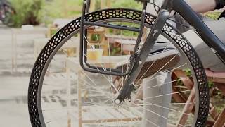 World First 3D Printed Airless Bicycle Tire by BigRep [upl. by Aihtennek]