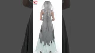 0596  quotZOMBIE BRIDEquot dress flower veil flower bouquet [upl. by Chevy]