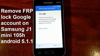 how to remove google account samsung galaxy j1 mini j105h j105f android 511 new and fastest method [upl. by Evander669]