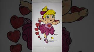 Pintando desenho com tinta guache bailarina dançando ballet brincadeiras e jogos para crianças kids [upl. by Aiden255]