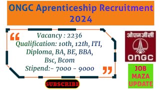 ONGC Apprenticeship Recruitment 2024 maharashtra ongc recruitment 2024ONGC apprentice [upl. by Norabel]