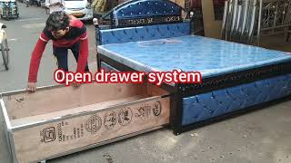 Iron box bed with steel storage drawer size 67 Sufiyan2307 [upl. by Eatnohs]