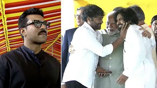 Pawan Kalyan and Chiranjeevi With PM Modi Visuals  Ram Charan Emotional Moment  Manastars [upl. by Juliano]