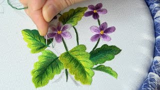 Beautiful flower embroidery designs Easy embroidery stitches for beginners [upl. by Dolph]