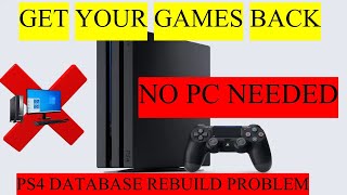 How to fix Missing Apps on a Jailbroken PS4 Corrupt Database Fix English Tutorial [upl. by Zed]