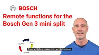 Important remote functions for the Bosch Generation 3 MiniSplit [upl. by Annaihs242]