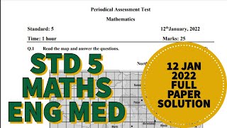 STD 5  MATHS  12 JANUARY 2022  PERIODICAL ASSESSMENT TEST  PAPER SOLUTION  EKAM KASOTI  ENG [upl. by Llekcir741]