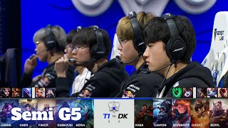 DK vs T1  Game 5  Semi Finals S11 LoL Worlds 2021  T1 vs DAMWON Kia  G5 full game [upl. by Ivgnout]