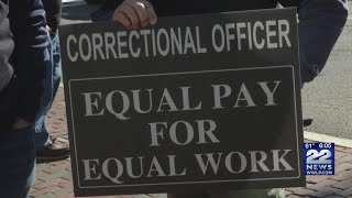 County Correctional Officers call for pay equity [upl. by Natfa]