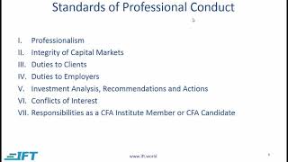 Level I CFA Ethics Code and Standards [upl. by Roxie]