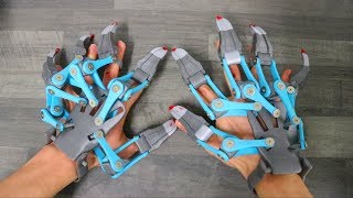 AWESOME 3D PRINTED EXOSKELETON HANDS [upl. by Fording]