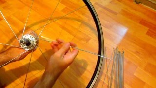 How to build a Bicycle Wheel 32 Spokes Rear wheel 26quot [upl. by Udall]