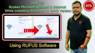 Bypass internet and Microsoft account in windows 11 23H2 24H2  USing Rufus software  RUFUS TOOL [upl. by Nittirb]