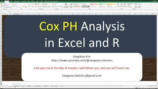 273 Cox Proportional Hazards Analysis in Excel and R parameter estimation [upl. by Essilevi]