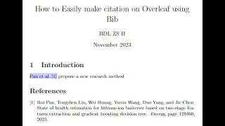 How to make Simple Citation in Latex with Overleaf BibTex  Cara mensitasi menggunakan LaTeX [upl. by Eidua698]