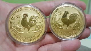 2 OZ OUNCES Gold perth mint australia lunar Rooster 2017 coin Review FIRST ON YOUTUBE [upl. by Nahtanhoj]