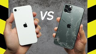 iPhone SE 2020 vs iPhone 11 Pro Max Drop Test [upl. by Apilef]