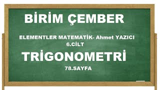 Trigonometri  birim çember  yönlü yay ve esas ölçü [upl. by Enahsed]