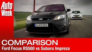 Ford Focus RS500 vs Subaru Impreza WRX STI  English subtitled [upl. by Yrad758]