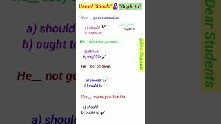 use of should ought to  Auxiliary verbs English grammar [upl. by Annibo]