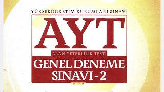 2024 TÜRKİYE GENELİ TÖDER AYT2 KİMYA ÇÖZÜMLERİ YKS 4SÜNDEN [upl. by Sharlene164]