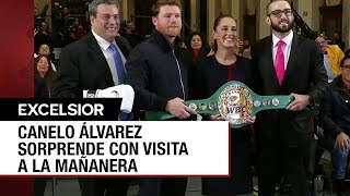 Canelo Álvarez acude a La Mañanera de Sheinbaum [upl. by Newnorb]