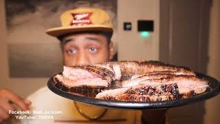 ASMR MUKBANG • Eye of Round regular Steak vs Sparkling water steak [upl. by Nalad235]