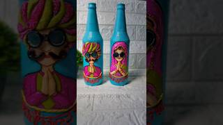 DIY Bottle Art  Home Decor Ideas  Fevicryl Hobby Ideas [upl. by Julianne]