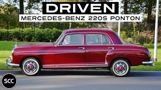 MERCEDES 220 S  220S Ponton 1959  Drive in top gear  MercedesBenz W180 engine sound  SCC TV [upl. by Lasyrc]