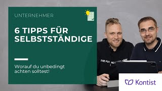 6 Tipps für Selbstständige  Steuern mit Kopf trifft auf Kontist Steuerberatung [upl. by Amati]