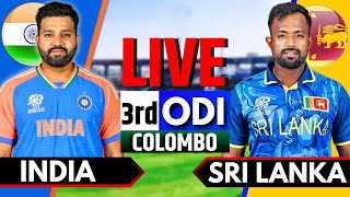 India vs Sri Lanka 3rd ODI  Live Cricket Match Today  IND vs SL Live Match Today  Last 20 Over [upl. by Accisej]