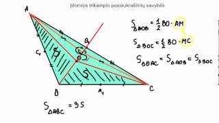 Trikampio pusiaukraštinių savybių taikymas [upl. by Euqirne371]