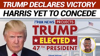 TRUMP DECLARES VICTORY HARRIS YET TO CONCEDE [upl. by Cerellia]