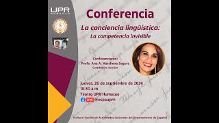 Conferencia La conciencia lingüística La competencia invisible [upl. by Adallard775]