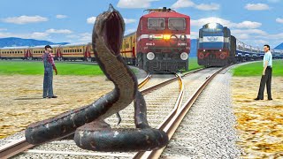 ANGRY ANACONDA vs TRAIN – Stops The Train  BeamNGDrive [upl. by Abrahan107]