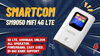 BATERAI BADAK 6000mAh REVIEW MIFI SMARTCOM SM9050 4G LTE MIFI [upl. by Maridel605]