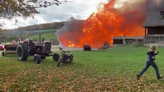 10192022 Barn Fire Gaskill Rd Owego NY CFD [upl. by Meras]