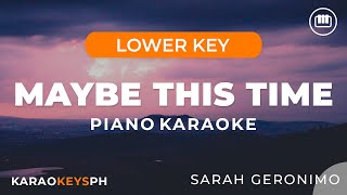 Maybe This Time  Sarah Geronimo Lower Key  Piano Karaoke [upl. by Zed]