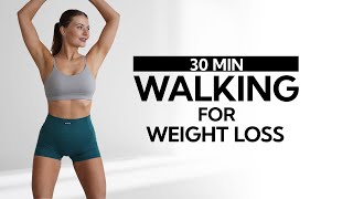 30 MIN WALKING METABOLIC EXERCISES FOR WEIGHT LOSS No Jumping  Standing  Walk at Home [upl. by Witkin]