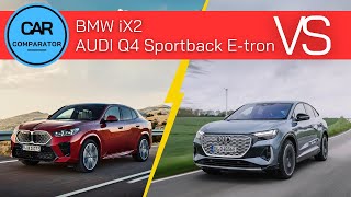 BMW iX2 vs Audi Q4 Sportback Etron  2024  Detailed Comparison Review [upl. by Barbaresi]