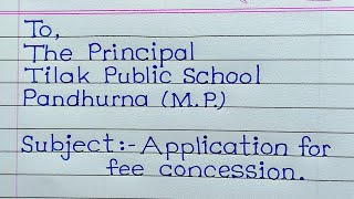 Application for fee concession in English  Full fee concession Application [upl. by Sianna]