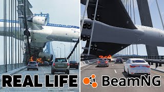 Airplane accidents Based on Real Life Incidents Compilation 8  BeamNG DRIVE [upl. by Miharbi]