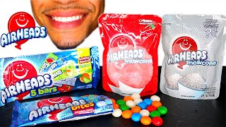 AIRHEADS CANDY BITES SNOWCONES MYSTERY FLAVOR EATING MOUTH SOUNDS ASMR MUKBANG CHEWY [upl. by Siraj]