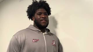 Alabama OL Tyler Booker Interview  Vanderbilt Postgame [upl. by Mitchell]