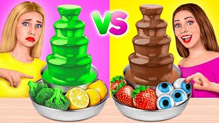 Chocolate Fountain Fondue Challenge  Crazy Challenge by Multi DO Challenge [upl. by Ahseuqram]